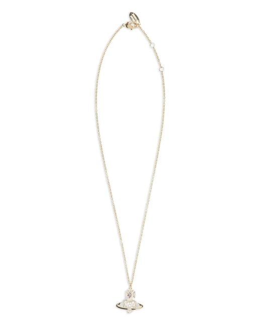 Vivienne Westwood White Valentine's Agnatha Bas Pendant Necklace