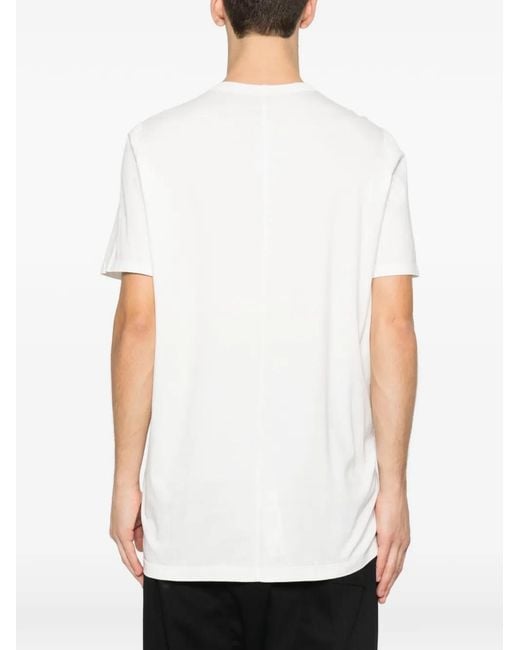 Rick Owens White Cotton Level Tshirt for men
