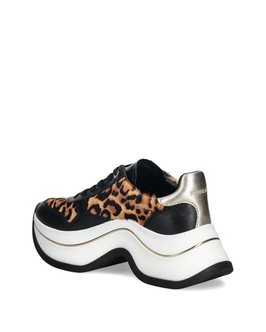 MICHAEL Michael Kors Black Arla Leopard-Print Sneakers