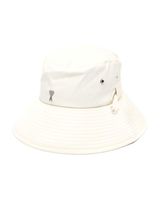 AMI White Ami De Coeur Logo-plaque Bucket Hat