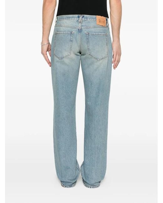 Aries Blue Tyrone Distressed Low-Rise Jeans
