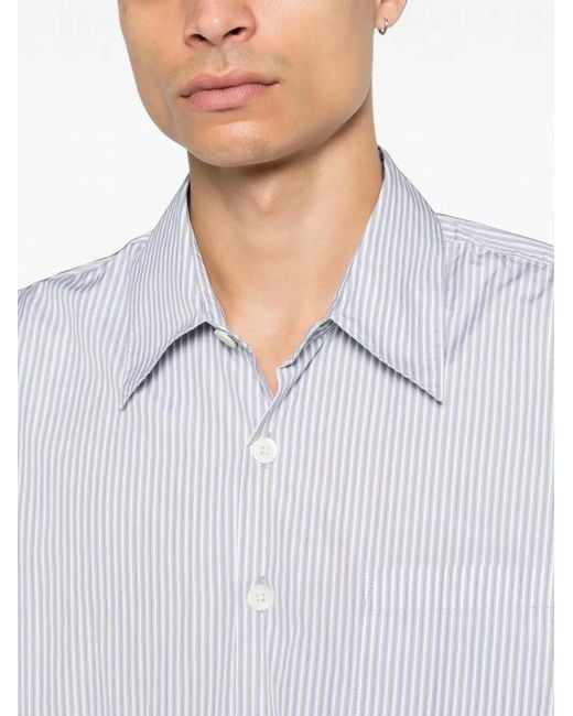 Our Legacy White Faubourg Stripe Super Poplin Shirt for men