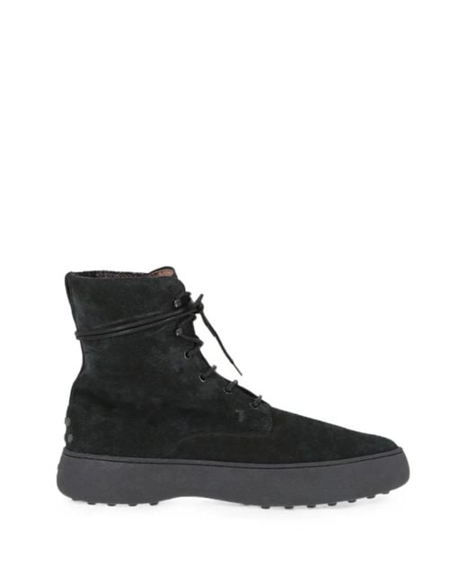Tod's Black Lace-Up Boots for men