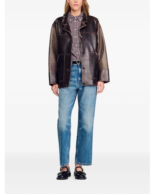 Sandro Black Leather Jacket