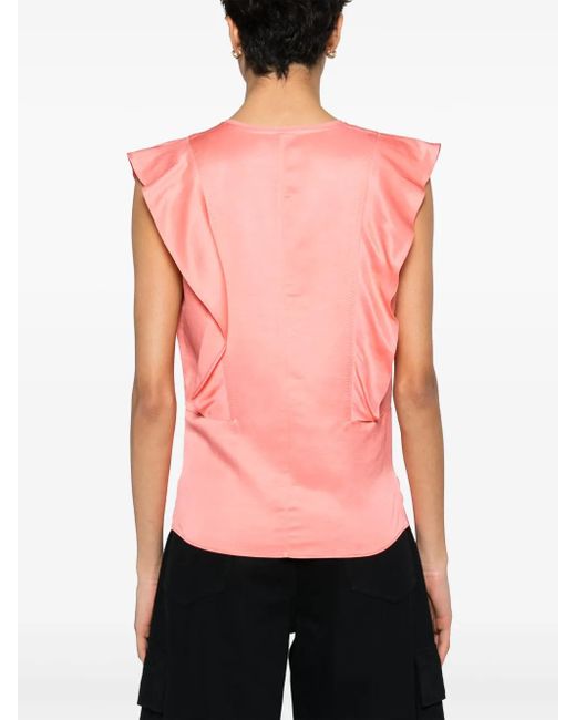 Boss Pink Blouse À Volants