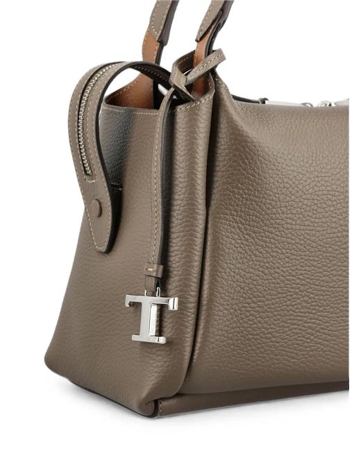 Tod's Brown T Timeless Pebbled Shoulder