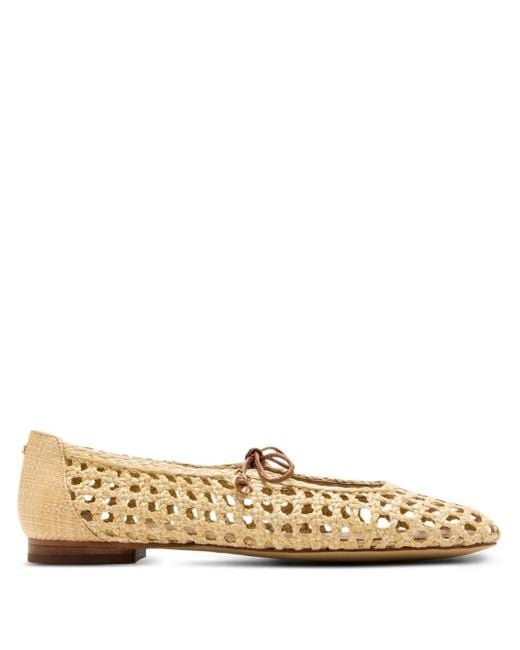 Sam Edelman Metallic Gewebte Ballerinas mit Schnürung