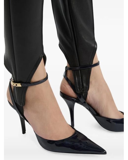 Balmain White Patent-Leather Strappy Courts