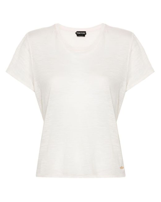 T-shirt à encolure arrondie Tom Ford en coloris White