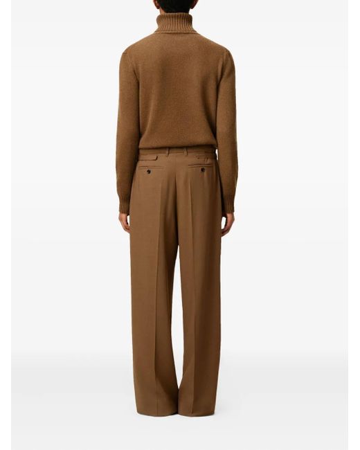 Pantaloni A Gamba Ampia di AMI in Brown da Uomo