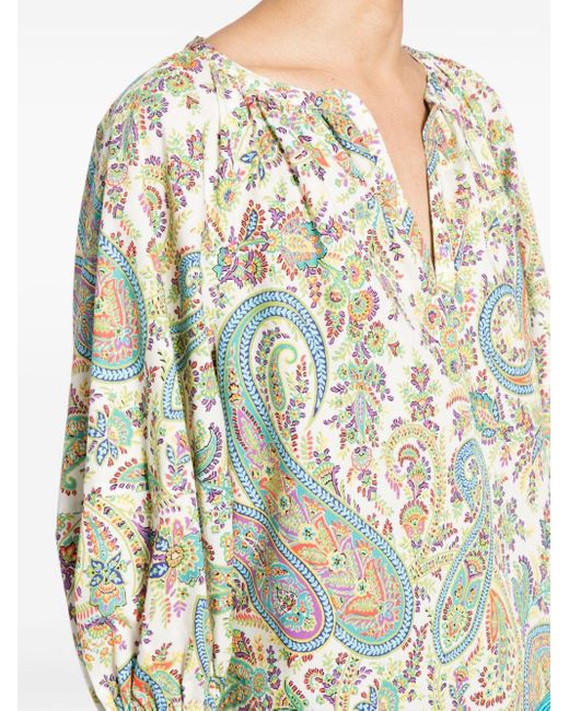 Blusa con estampado de cachemira Etro de color Natural