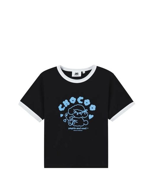 Chocoolate Black T-Shirt En Coton À Détail Graphique