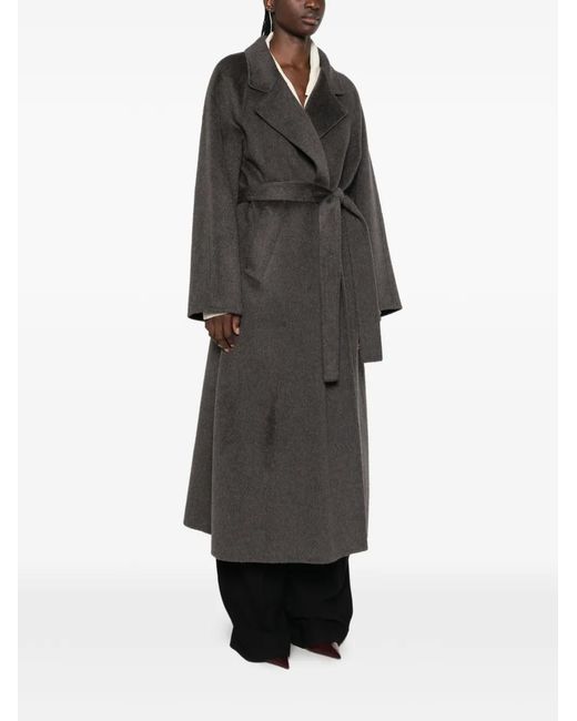 Arma Black Nouk Belted Wool Coat