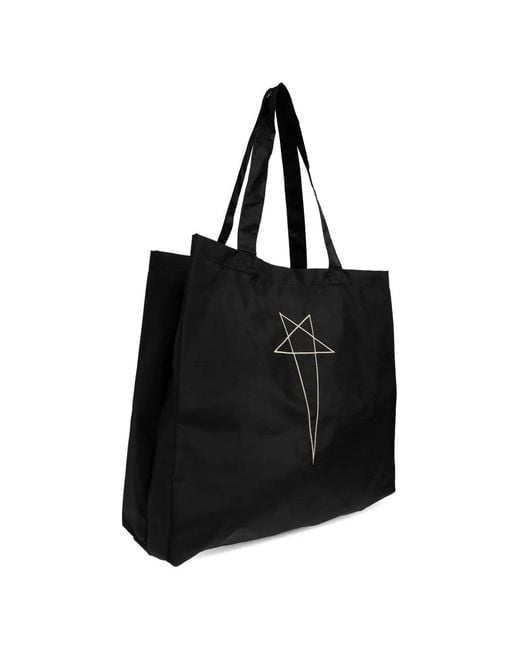 Rick Owens Black Graphic-Print Tote Bag