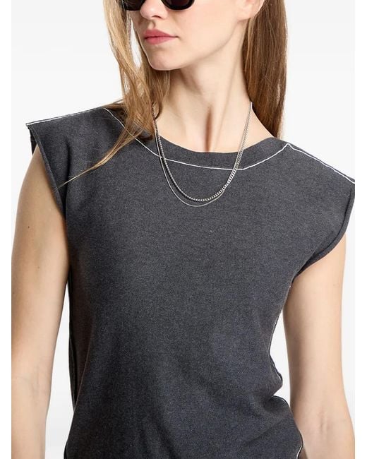 MM6 by Maison Margiela Blue Logo-Patch Short-Sleeved Top