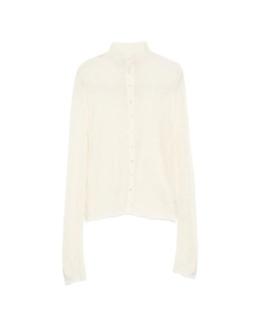 Staud White Knit Cardigan