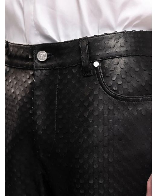 Helmut Lang Black Leather Worker Pants for men