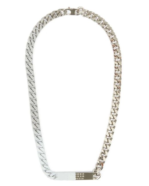 MM6 by Maison Margiela Multicolor Minimal Logo Id Tag Necklace