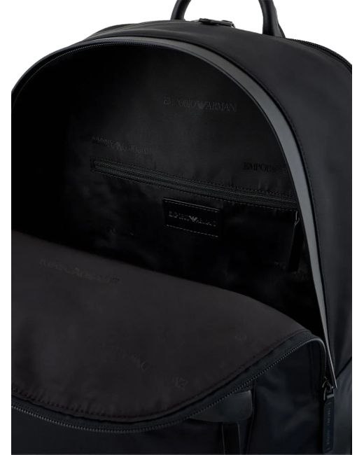 Emporio Armani Black Nylon Backpack for men