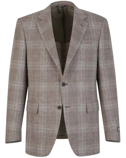 Canali Brown Checked Blazer for men