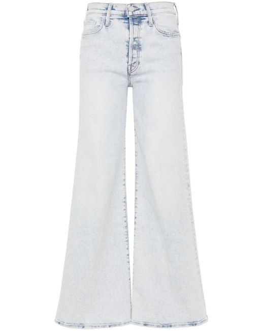 Mother White The Tomcat Roller Wide-Leg-Jeans