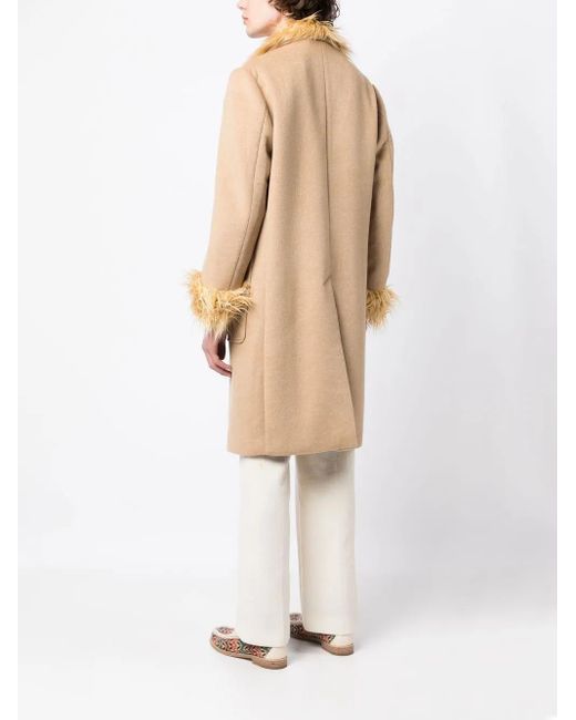 Late Checkout Natural Wool Double-Breasted Coat for men