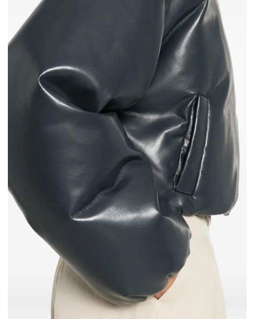 Nanushka Black Puffer Zip-Front Jacket