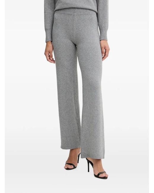 Haveone Gray Ensemble Pull-Pantalon En Maille Côtelée