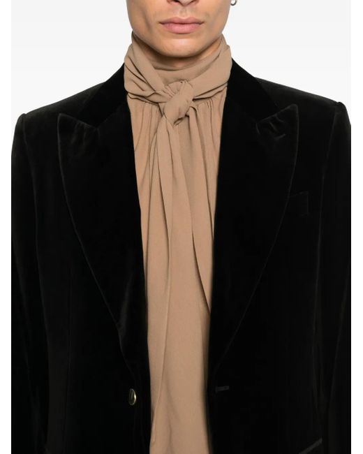 Lardini Black Velvet Single-Breasted Blazer for men