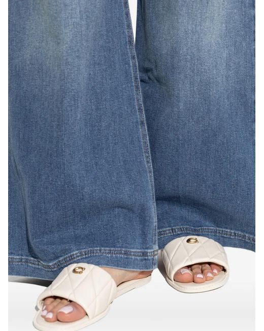 COACH White Holly Quilted Logo Sandals
