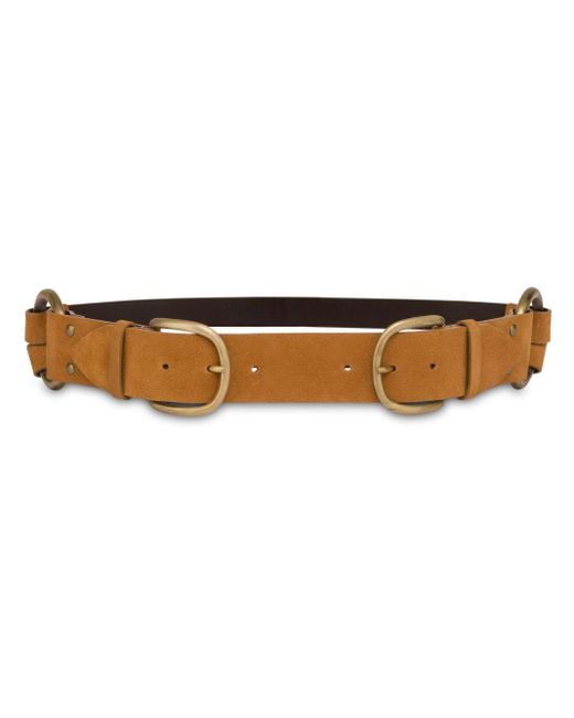 Alberta Ferretti Brown Double-buckle Leather Belt