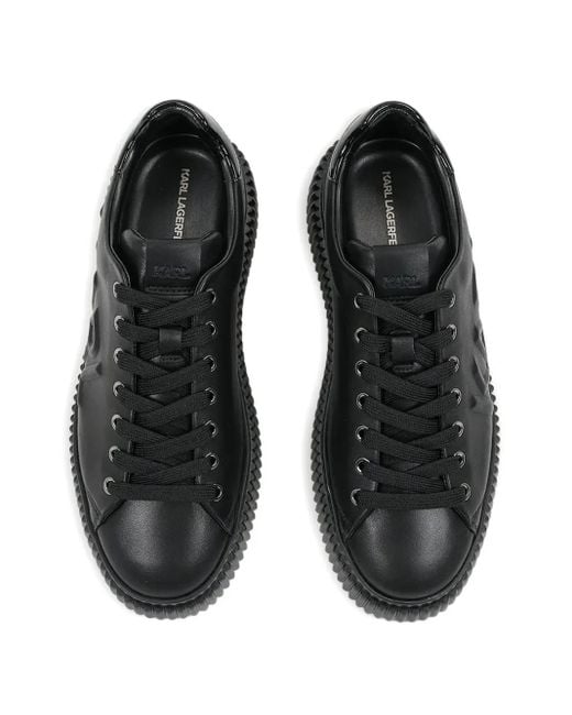 Zapatillas con logo en relieve Karl Lagerfeld de hombre de color Black