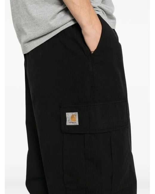 Carhartt Black Mandler Logo-Patch Cargo Pants for men