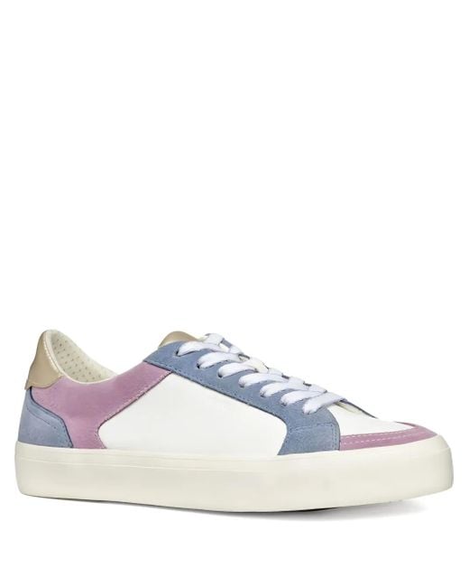 Geox Blue Emmeleny Leisure Leather Panelled Sneakers