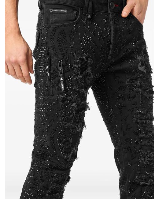 Philipp Plein Black Rock Star Jeans for men
