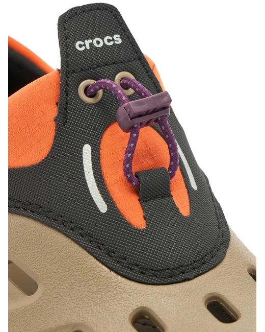 CROCSTM Brown Perforated Drawstring Sneakers