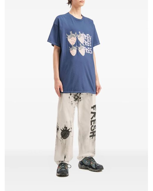 WESTFALL Blue Strawberry-Graphic T-Shirt for men