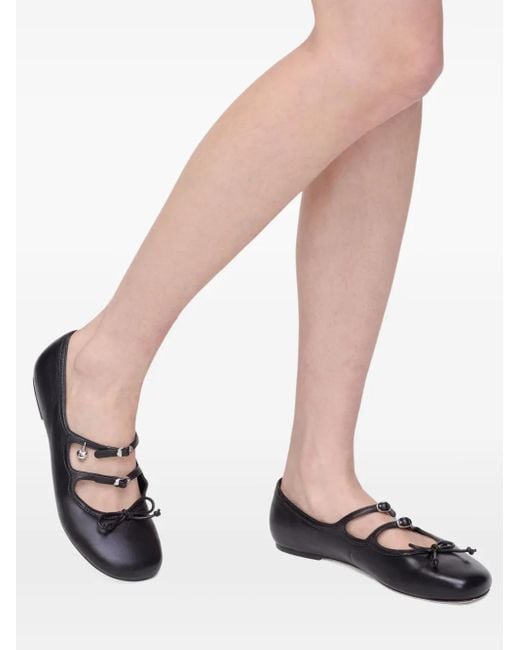 Marc Jacobs White The Kiki Buckle-Embellished Bow Ballerina Flats