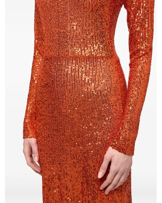 Atu Body Couture Red Sequin-Embellished Maxi Dress