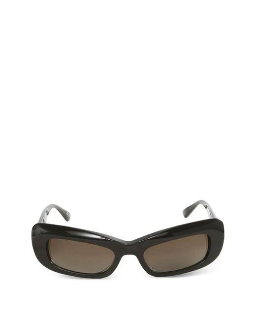 Balenciaga Brown Diva Rectangle-Frame Sunglasses