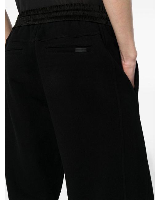 Saint Laurent Wide-leg Cotton Track Pants in het Black voor heren