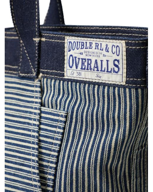 RRL Blue Piers Striped Tote Bag for men