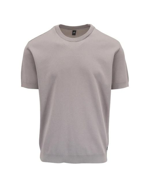Wahts Gray Miles Ribbed-Trim Piqué T-Shirt for men