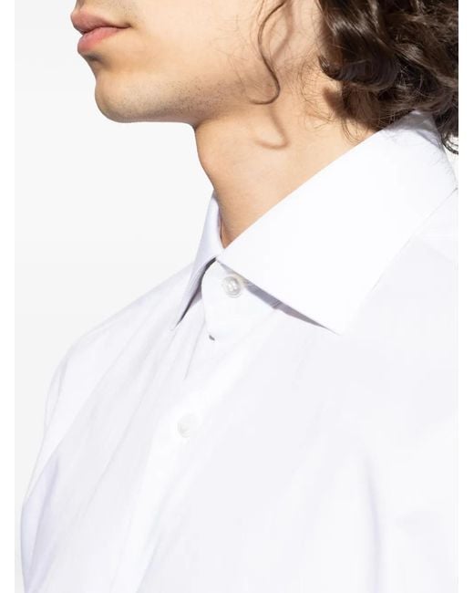 Brioni White Chemise À Boutonnière Sur Le Devant for men