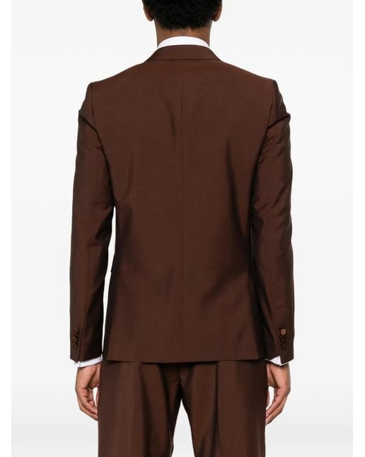 Paul Smith Brown Satin-Lapel Blazer for men