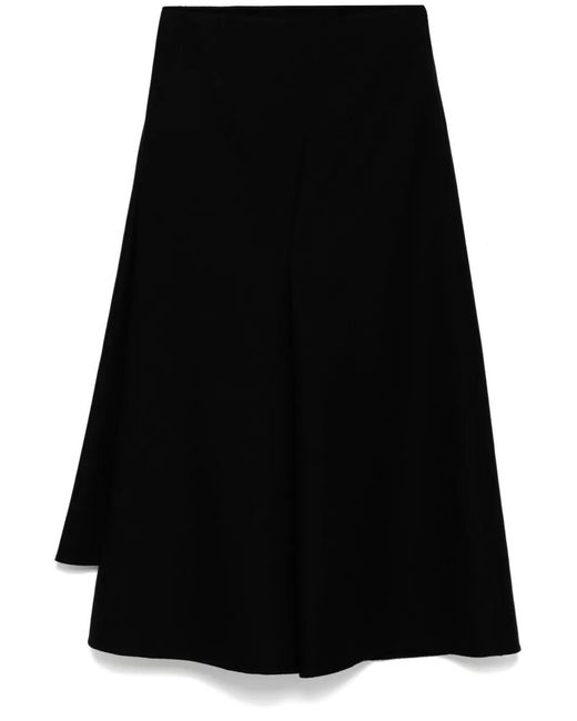 JNBY Black Asymmetric Draped Skirt