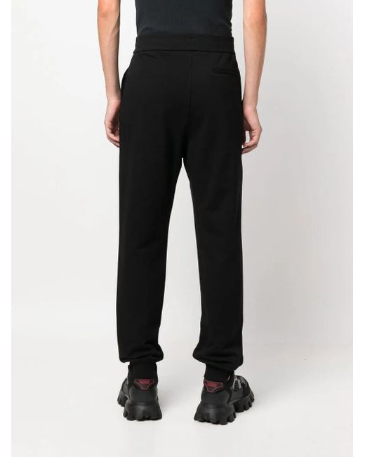 Versace Black Logo-Print Track Pants for men