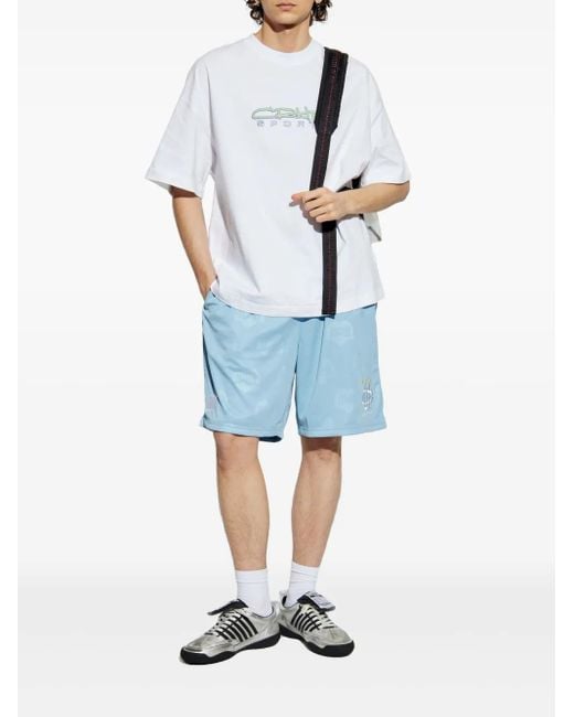 Carhartt Blue Logo-Embroidered Shorts for men