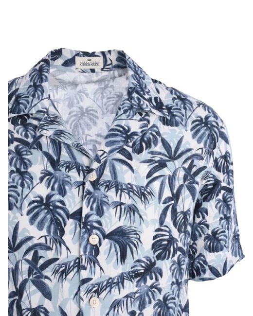 Alessandro Gherardi Blue Floral-Print Shirt for men
