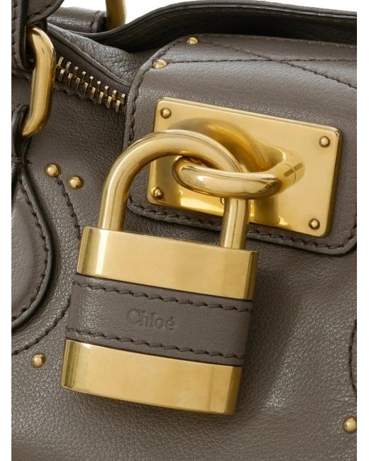 Chloé Metallic Paddington Padlock Detail Shoulder Bag